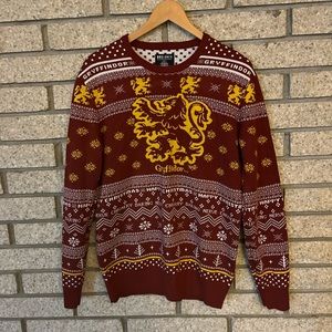 Harry PotterRed/Yellow knit Gryffinder Crest Holiday sweater size med
